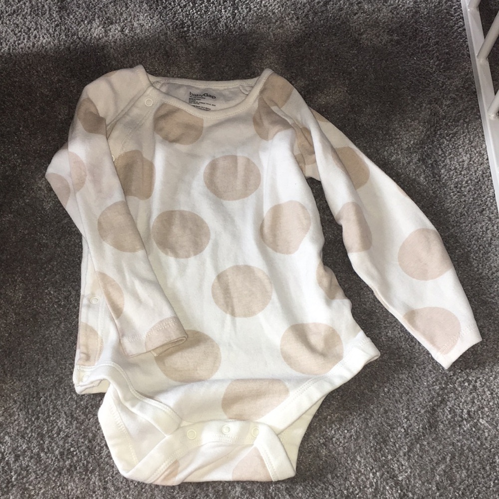 Polka Dot Long Sleeve Baby Onesie